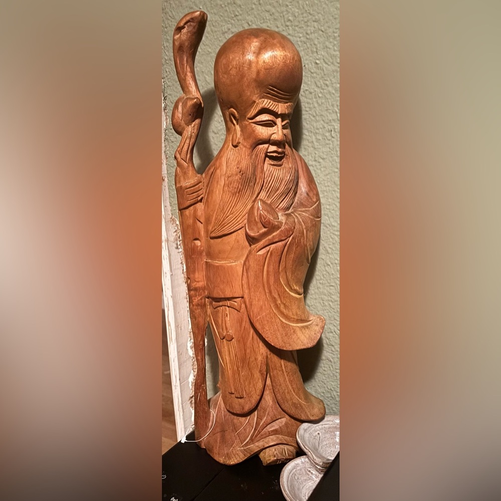 Asian Longevity God.
Beautifully carved out of boxwood.